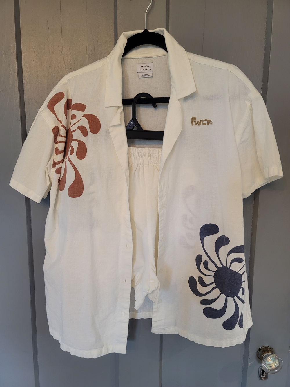 RVCA Linen/cotton Blend Short Set